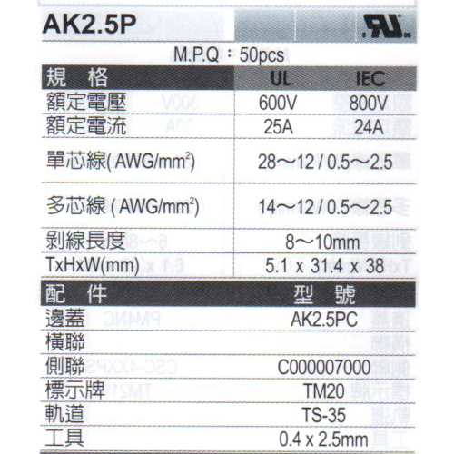 AK2.5P規格