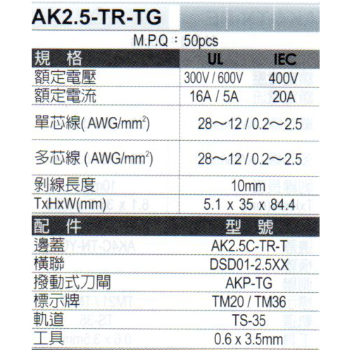 AK2.5-TR-TG規格