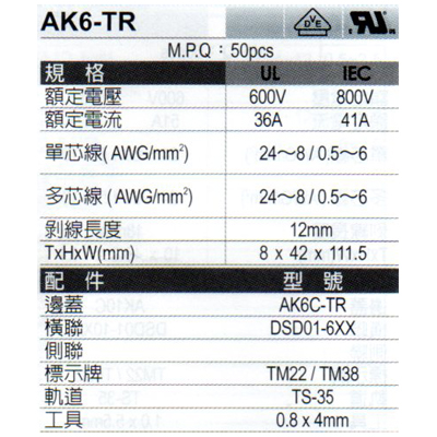 AK6-TR規格