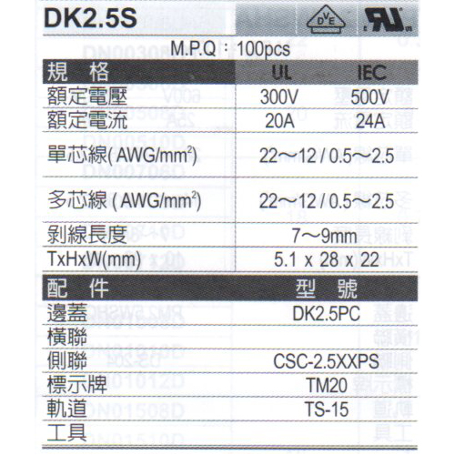 DK2.5S(規格)
